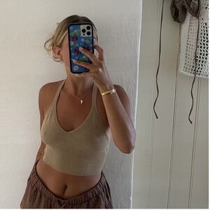 Djerf Avenue Halter Top Toffee